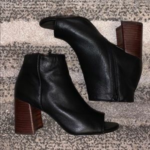 Open toed ankle booties